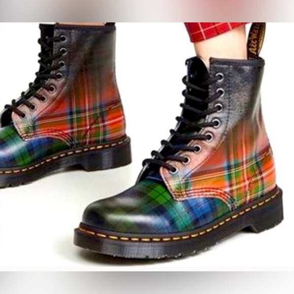 BNIB Dr Martens 1460 Tartan Red Stewart Black Watch plaid Boots UK 3 US 5 - Picture 14 of 15
